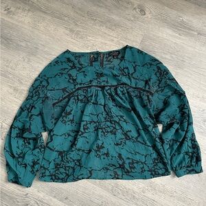 Lucky Brand Marble Printed Blouse Size Small